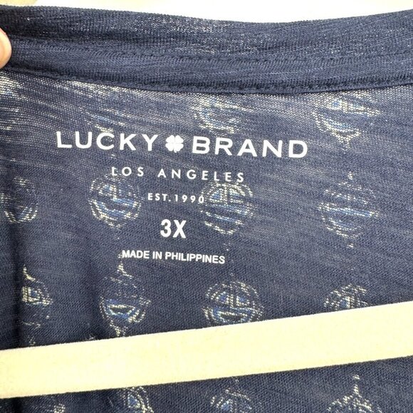 Lucky Brand Womens Persian Carpet T-Shirt Printed Short Sleeve Boho Tee Size 3X - Picture 6 of 10
